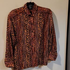 VINTAGE ESCADA LEOPARD PRINT NWOT 100% SILK